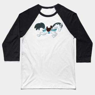 Horses Prance Through a Silver Storm Baseball T-Shirt